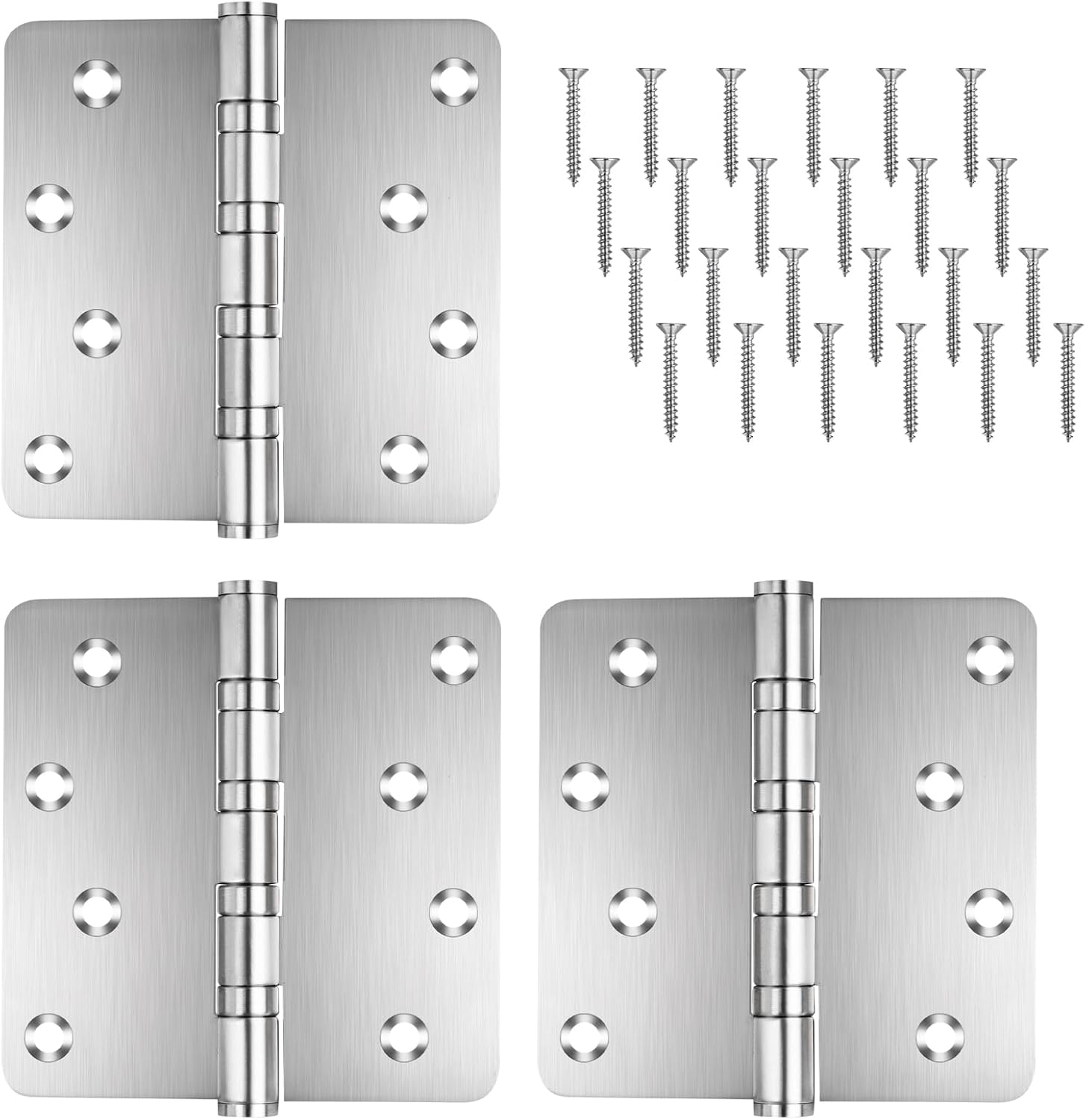 Türbeschläge Aus Edelstahl, 3er-packung, Türscharniere Mit Kugellagern, Robuste Innen- Und Außenscharniere (silber, 3er-packung)