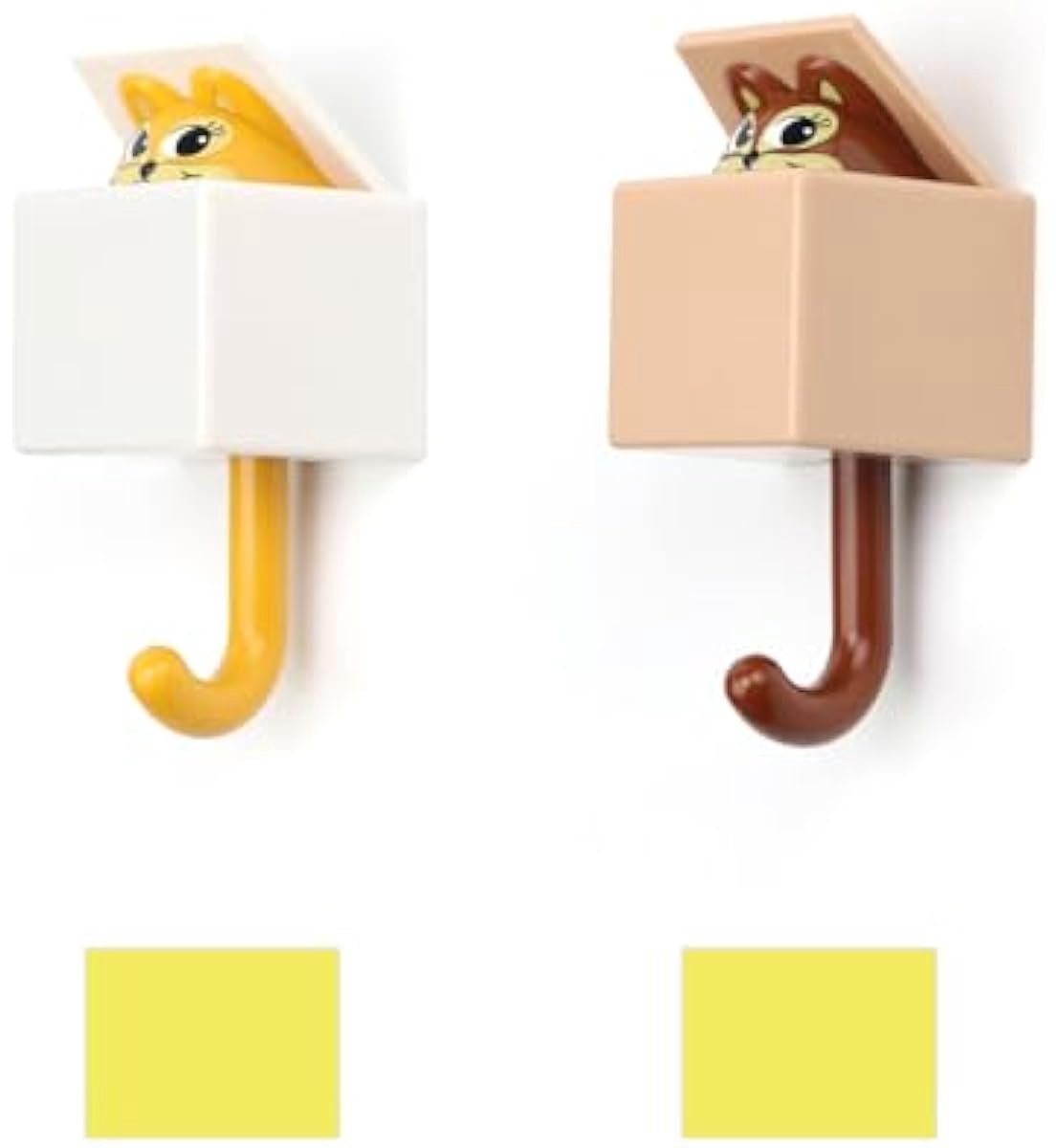 2 Schlüsselhaken, Kreative Schlüsselhaken, Selbstklebend, Eichhörnchen-kleiderhaken, Selbstklebend, Ohne Stanzung, Für Küche, Schlafzimmer, Arbeitszimmer