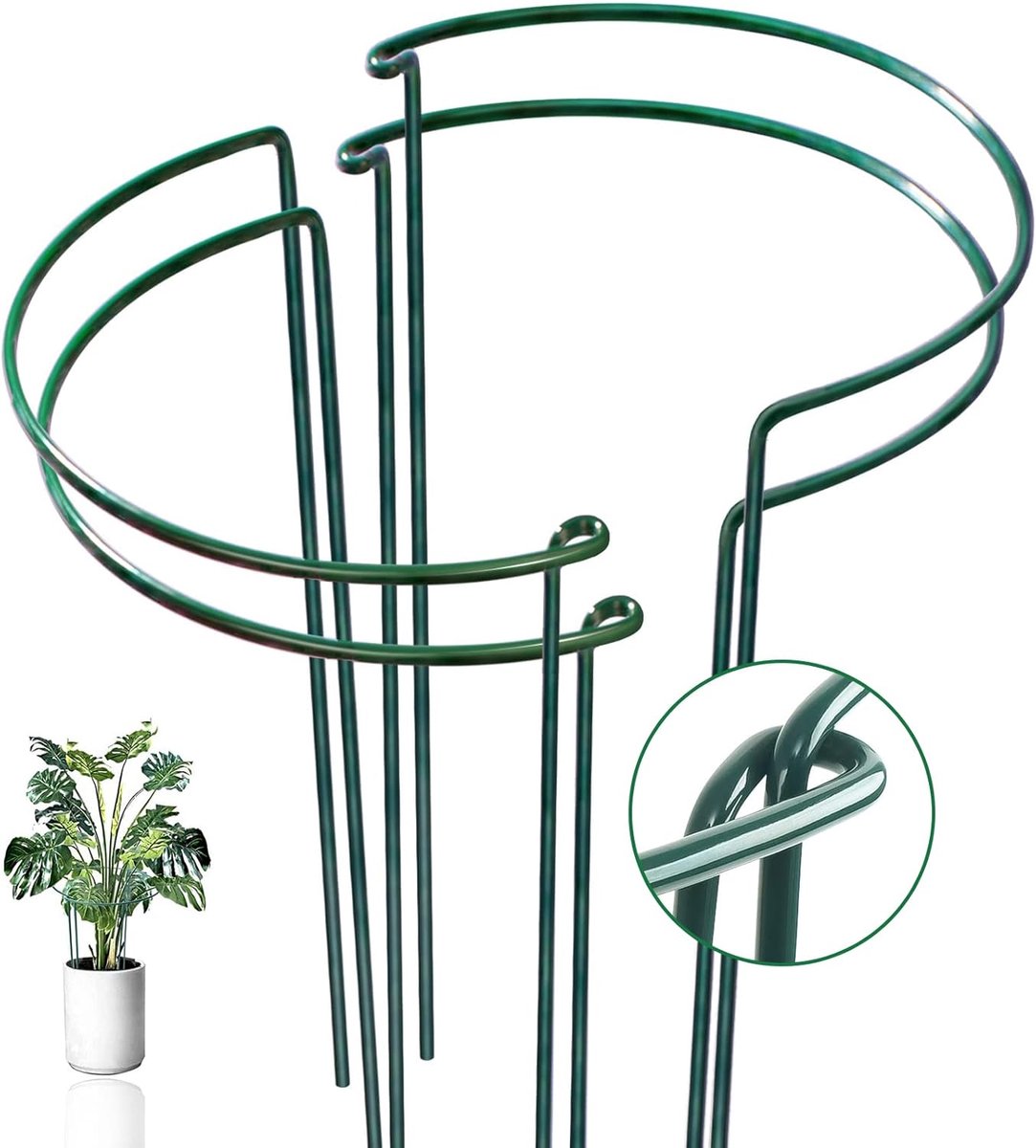 Halbkreisförmige Pflanzenstütze Aus Metall, Geeignet Für Gartenpflanzen Wie Pfingstrosen Und Hortensien (25 Cm).