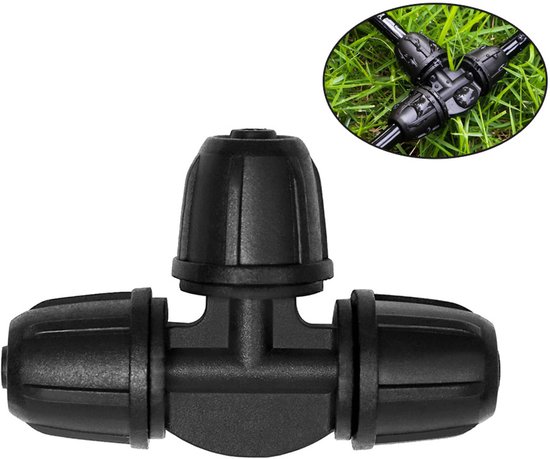 T-stücke Für Tropfbewässerungsschläuche – 4 Mm Innendurchmesser – 20er-packung, Schwarz – Schnellkupplung – Für Bewässerungssysteme – Gartengewächshäuser