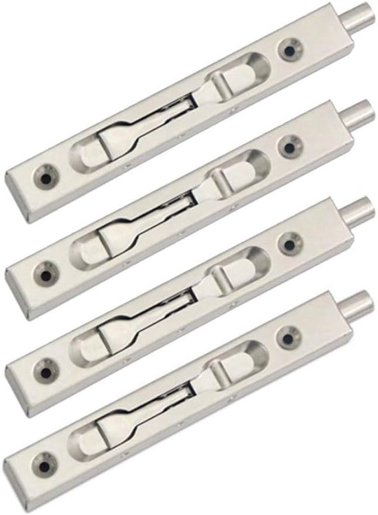 4-teiliges (2 Paare) Versenktes Türriegelschloss, Verdeckter Türriegel Mit Sicherheitsstange, Edelstahl-schiebetürriegel - (15 Cm Lang)