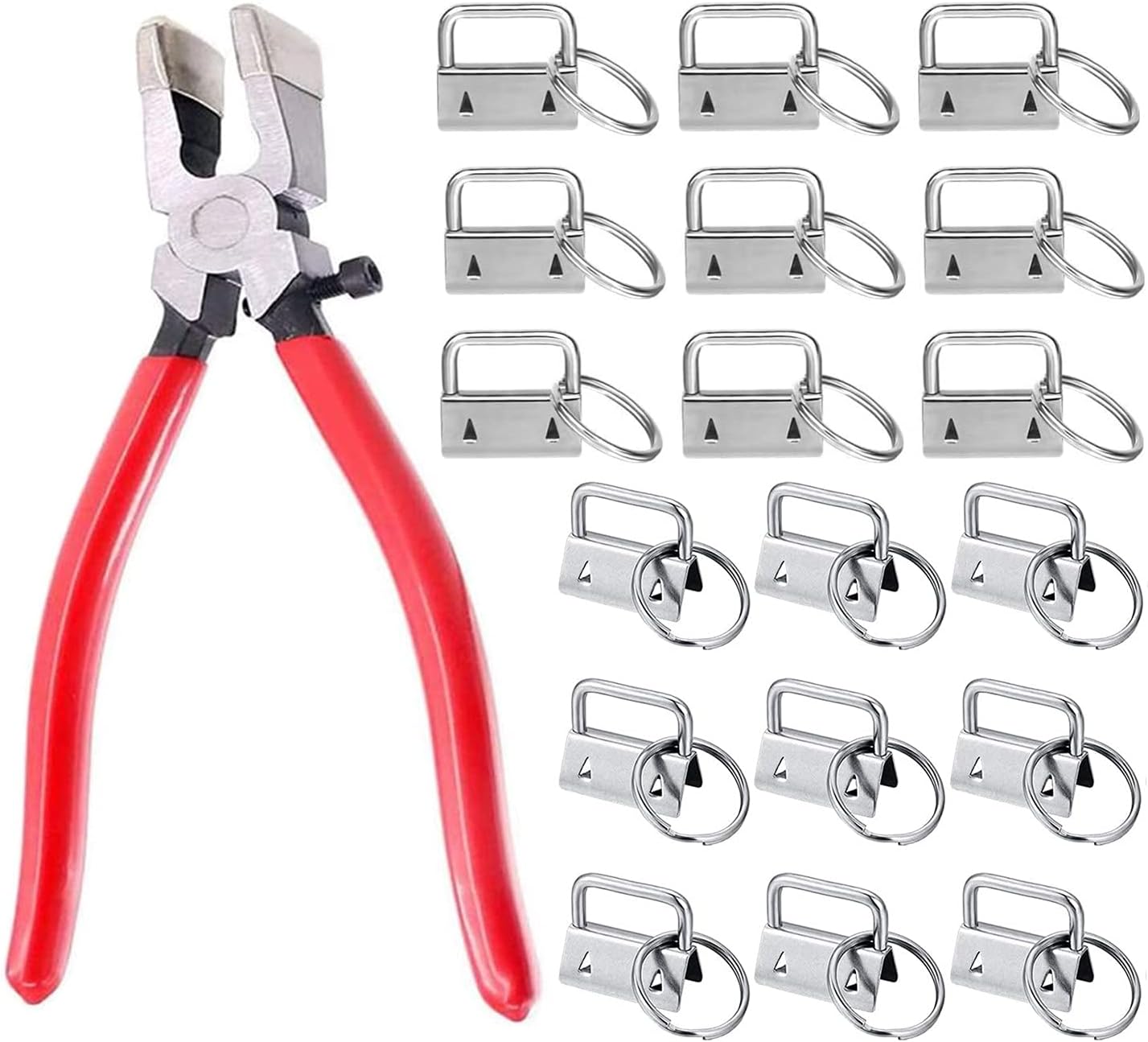 60 Sets Mit 1-zoll-schlüsselanhänger-befestigungen Inklusive Montagezange – Profi-werkzeug Mit Gummispitzen – Montage Von Schlüsselanhänger-hardware – 1 Zoll – 60er-set