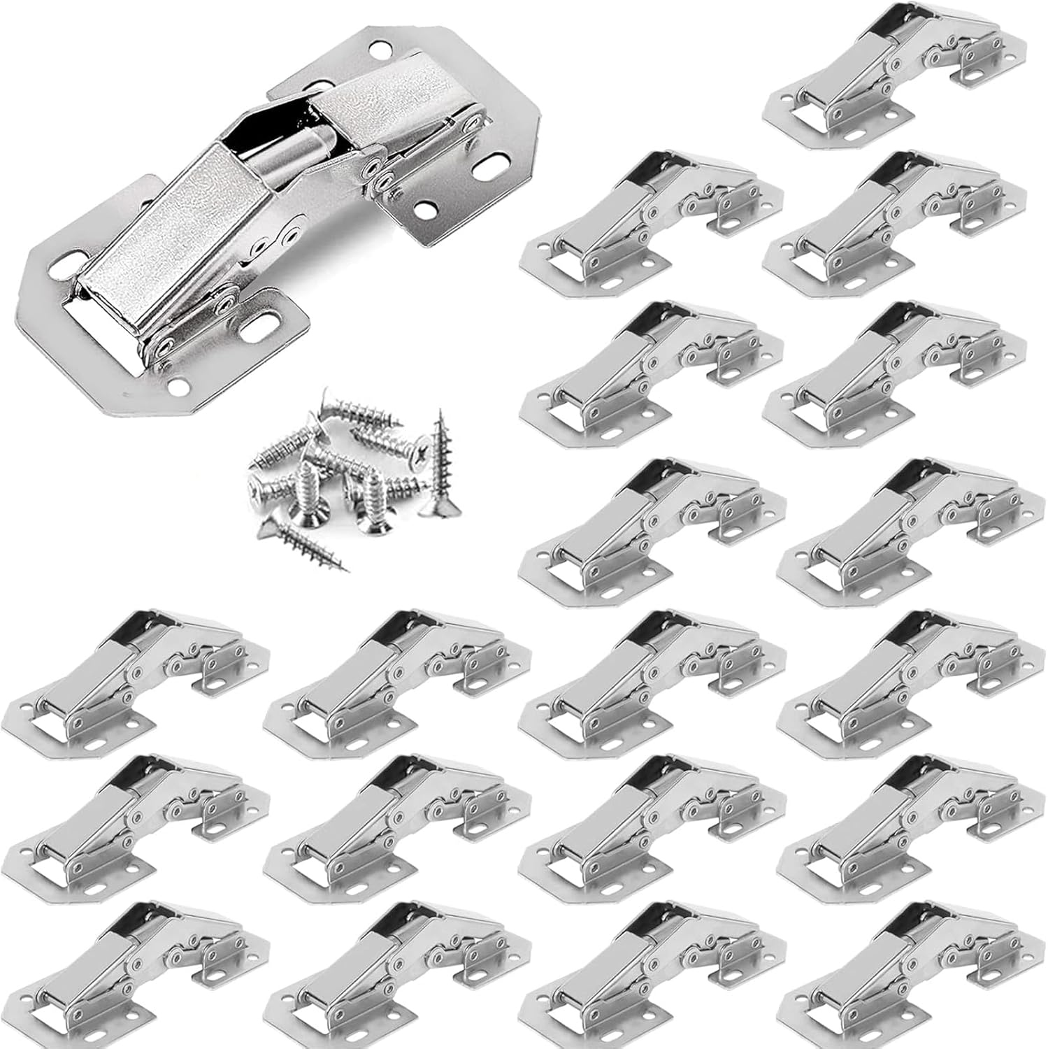 20 Schranktürscharniere, 3-zoll 90° Möbelscharniere, Küchentürscharniere, Kleiderschrankscharniere, Kommodenscharniere, Geeignet Für Küchenschranktüren.