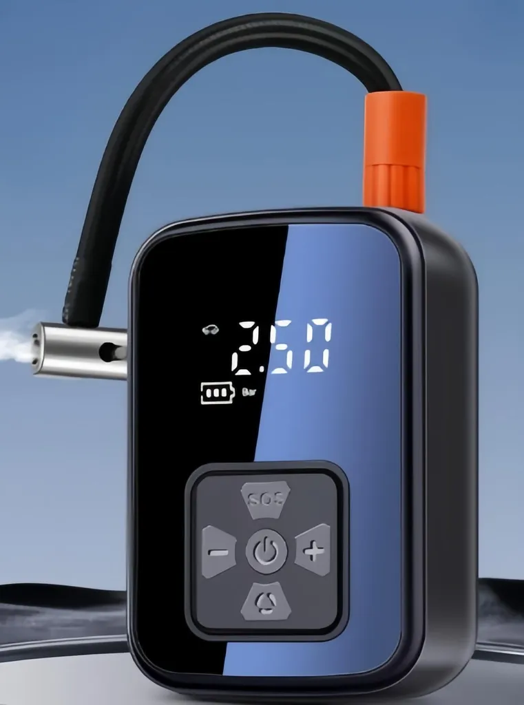 4-in-1 Akku-luftpumpe (150 Psi, 4000 Mah) – Tragbarer Reifenfüller Mit Druckanzeige Und Automatischer Abschaltfunktion Für Autos Und Bälle
