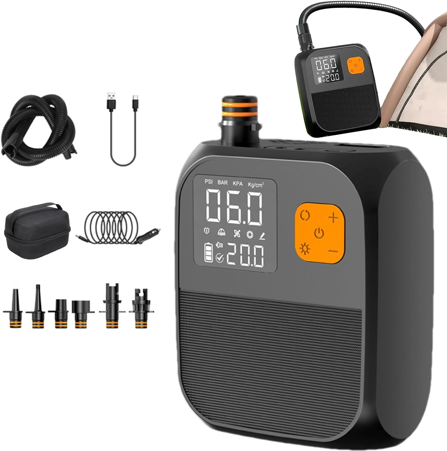 Elektrische Luftpumpe, Aufblasbares Paddleboard, Luftkompressor, Kabellose Kajak-autopumpe, Elektrische Pumpe, Paddel