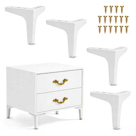 Vierteiliges Luxus-tv-schrankbein – Dreibein – Möbel-/couchtisch-/sofabeine – Metall – Schrauben Inklusive – Robust/rutschfest – 17 Cm