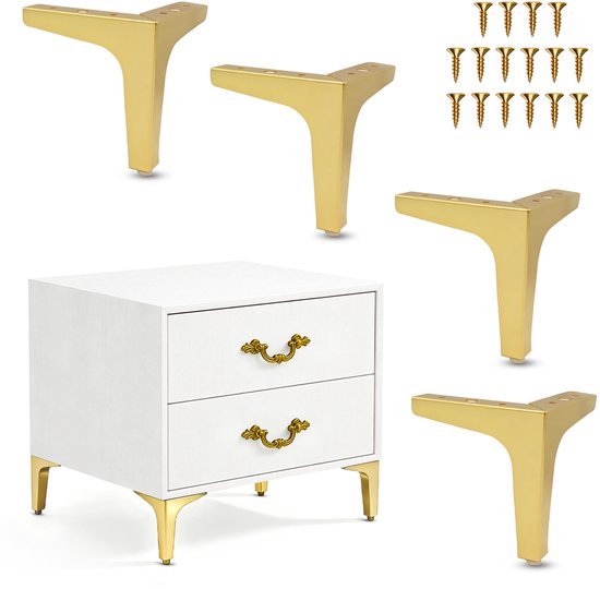 4-teiliges Luxus-tv-schrank-/möbelbeine, Dreibein-metall-sofa-/couchtischbeine, Inklusive Schrauben, 13 Cm.