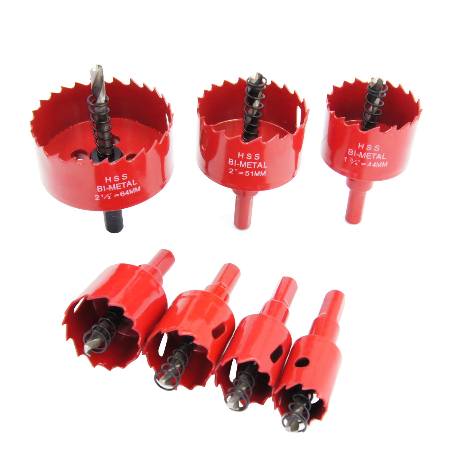 Lochsägen-set, 7-teilig, Universal-lochsägenbohrer Von 7/8" Bis 2-1/2", Hss-senkbohrer Mit Schneide Für Holz, Kunststoff Und Gipskarton, Größe