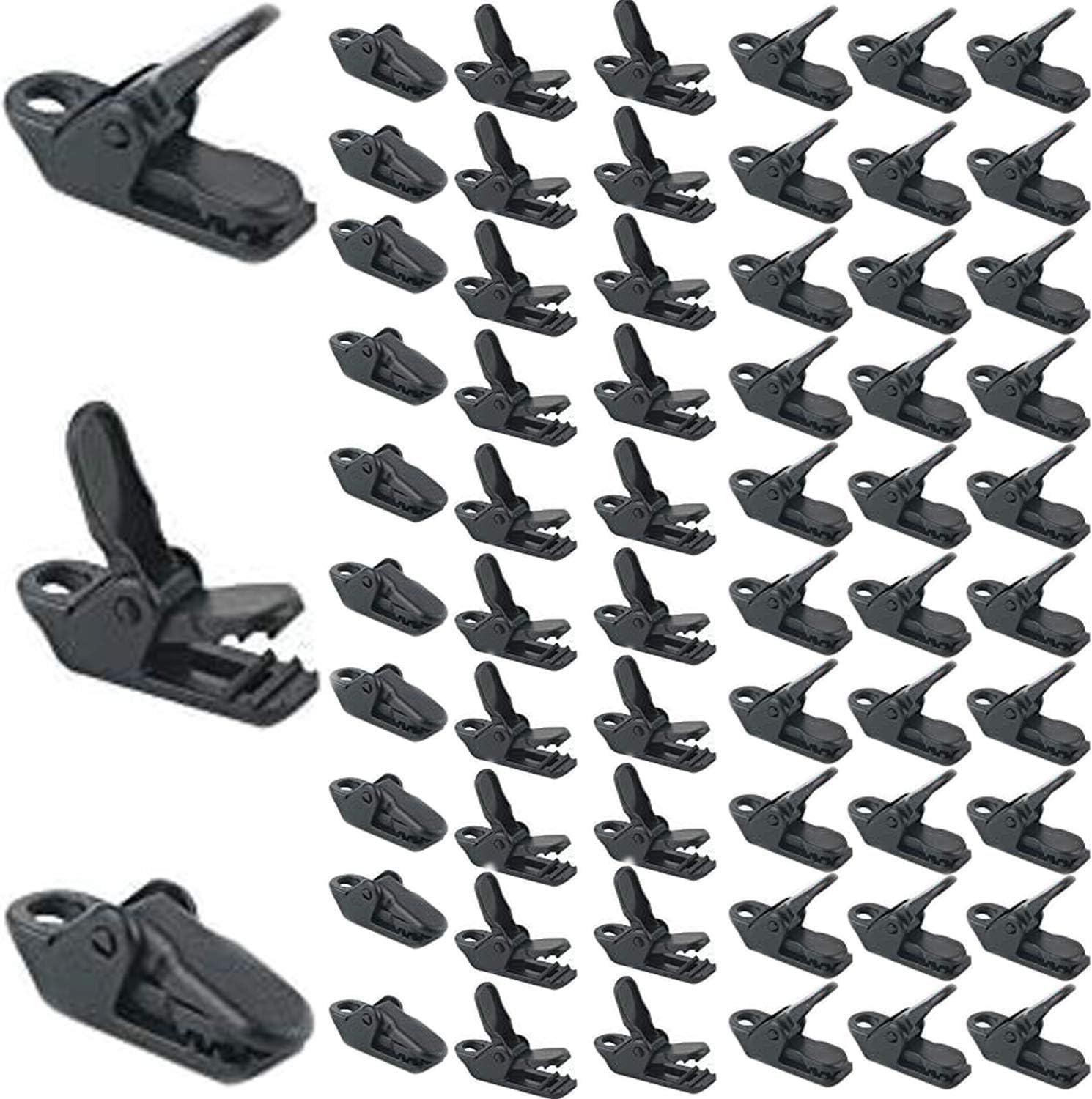 100 Stück/beutel Schwarze Zeltclips, Windfeste Markisenklemmen, Markisenclips Aus Kunststoff Für Windseile, Befestigungsmaterial Für Campingzelte Im Freien