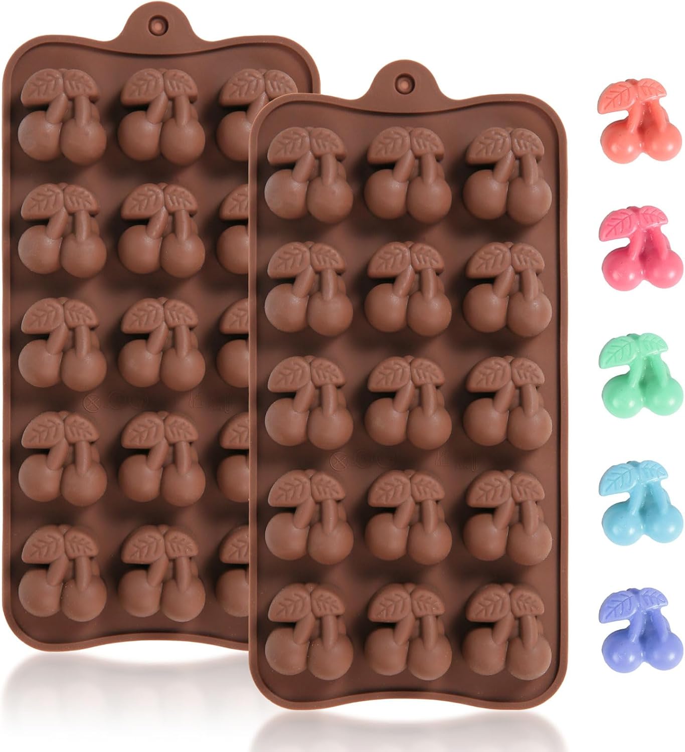 2 Mini-kirsch-silikonformen – 15 Mulden – Für Schokolade, Bonbons, Gummibärchen, Gelee Und Fruchtsnacks