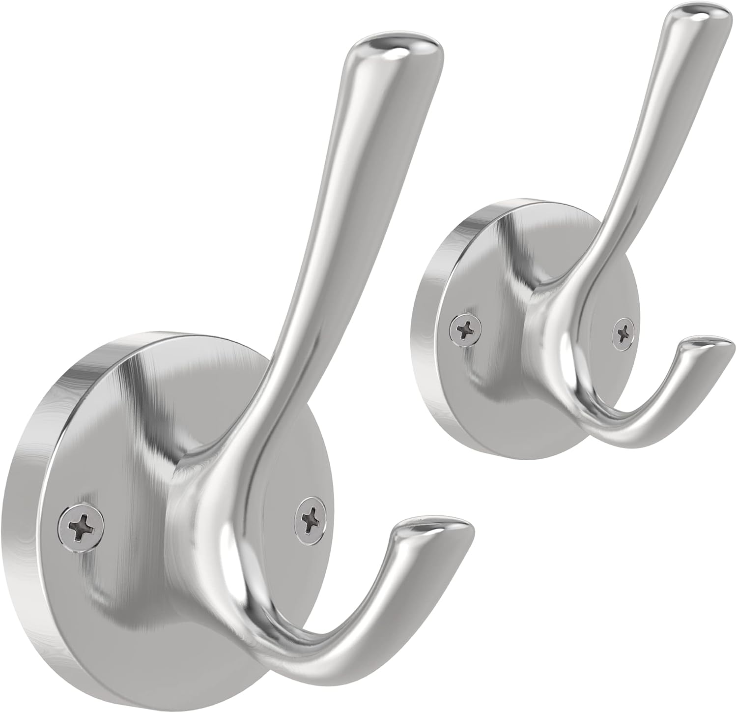 2er-pack Wandhaken Aus Gebürstetem Nickel, Robuste Doppelhandtuchhaken Für Kleiderschränke