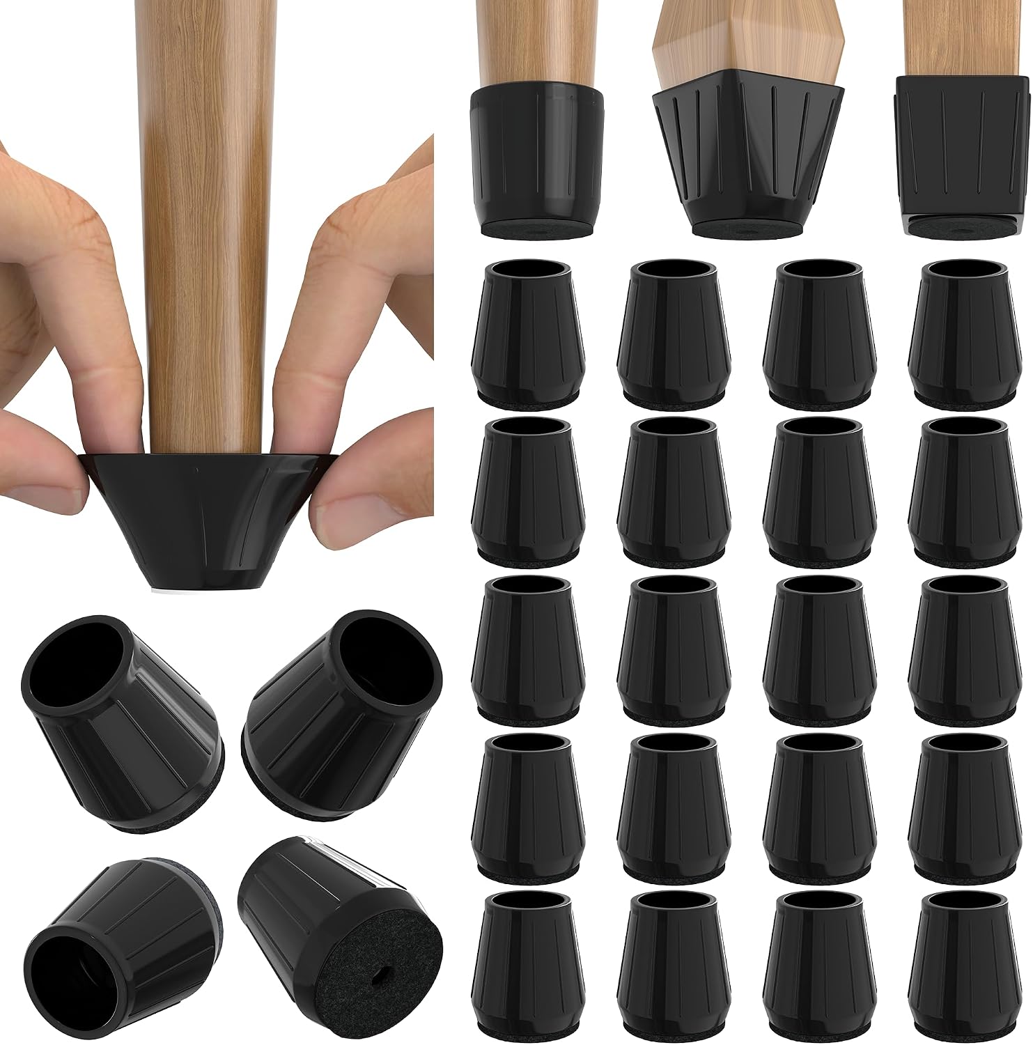 24-teilige Packung Extra Kleiner Silikon-stuhlbeingleiter, Geeignet Für Massivholzböden, Verdickte Gummi-stuhlbeinüberzüge.