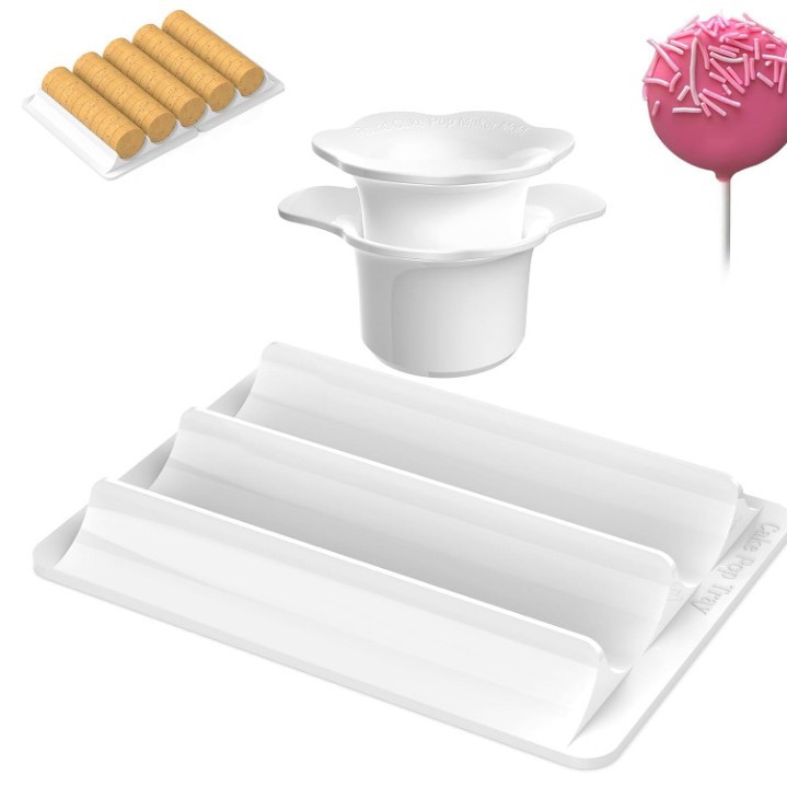 Cake-pop-ausstecher Und -stößel Mit Tablett – Rundes Cake-pop-formenset Nicht 3d-gedruckt Größe: 4,4 Cm Doppeltes Tablett Mit Großem Fassungsvermögen