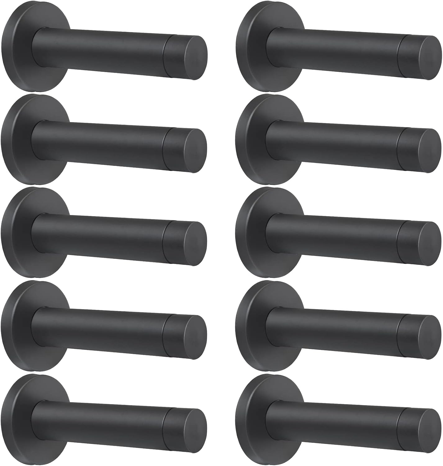 10er-pack Türstopper, 3,5 Zoll Hohe, Robuste Türstopper Aus Edelstahl 304, Mit Gummipuffern, Zur Wandmontage, Schützen Die Tür, Schalldämmend, Matt Schwarz.