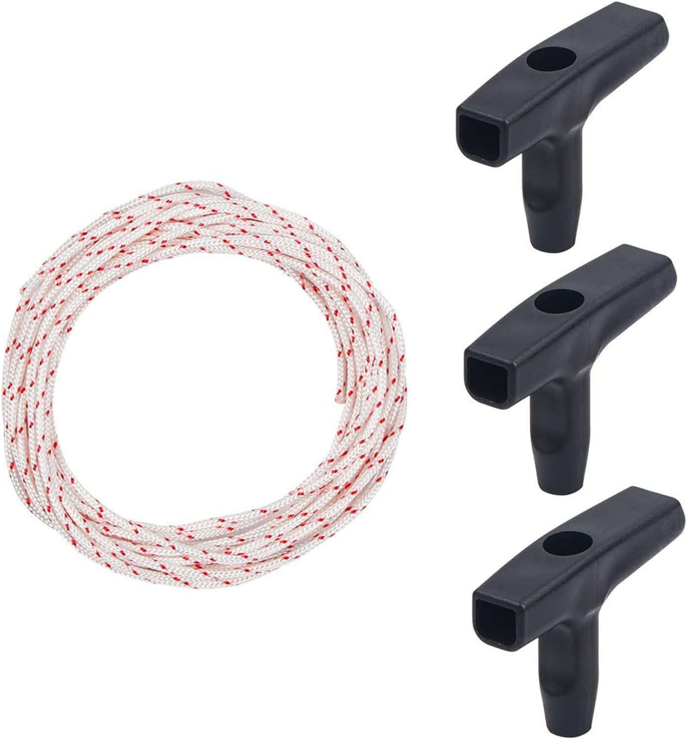 10 Meter Langes 3,0 Mm Rückstoßstartseil Mit 3-teiligem Startgriff, Geeignet Für Rasenmäher, Kettensägen, Trimmer, Schneidmotoren Usw.