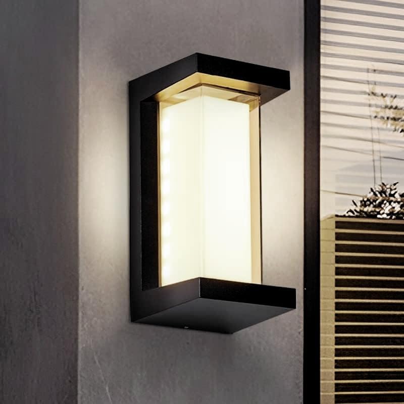 3000k Led 18w Rechteckige Aluminium-außenwandleuchte, Schwarz & Warmweiß, Ip64 Wasserdicht, Für Häuser, Balkone, Veranden
