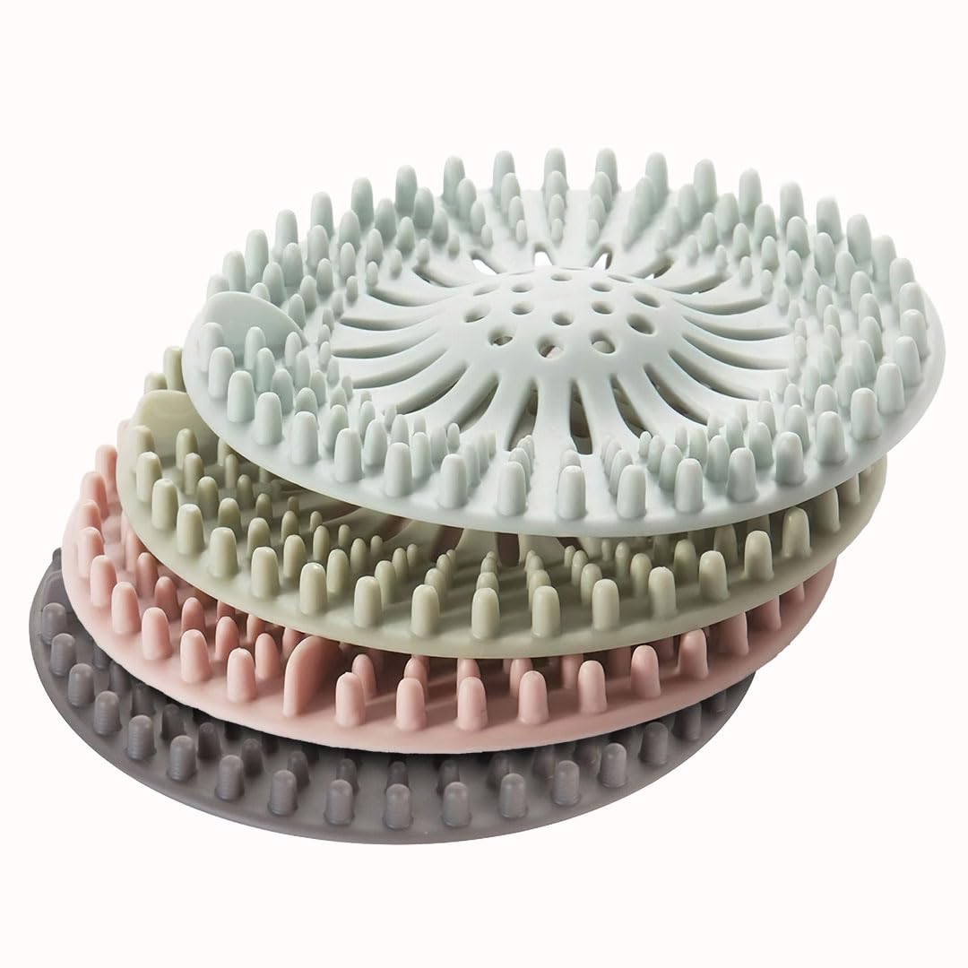 4er-pack Silikon-haarfänger Für Duschabflüsse, Verstopfungsfreie Duschabflüsse, Waschbecken Und Küchen – Flexible Abflussschutzvorrichtungen
