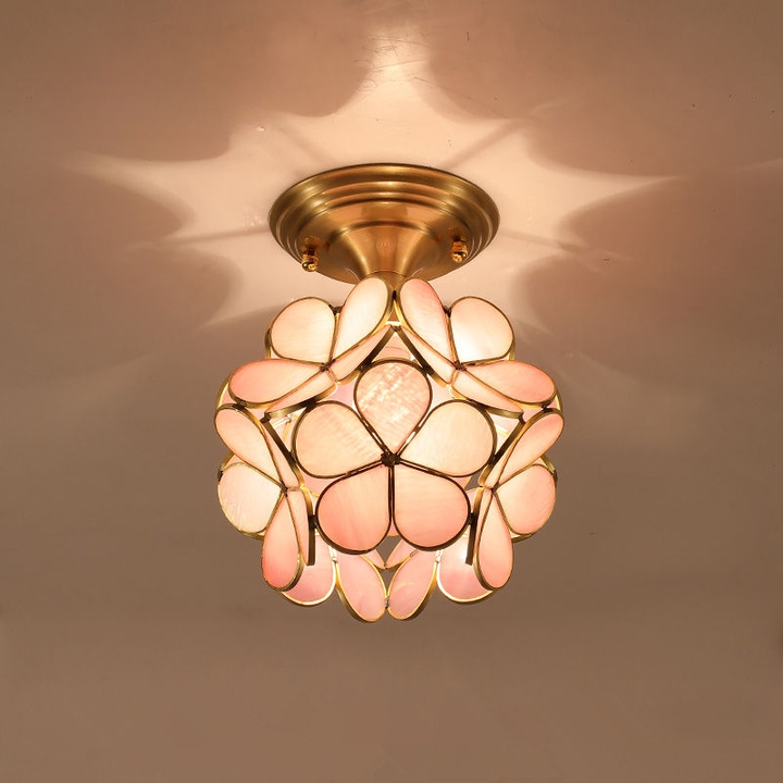 Einflammige Deckenleuchte Mit Blumenmotiv, Kreative Glasdeckenleuchte, Led-kronleuchter Im Art-déco-stil, Pendelleuchte Für Flur, Balkon, Schlafzimmer