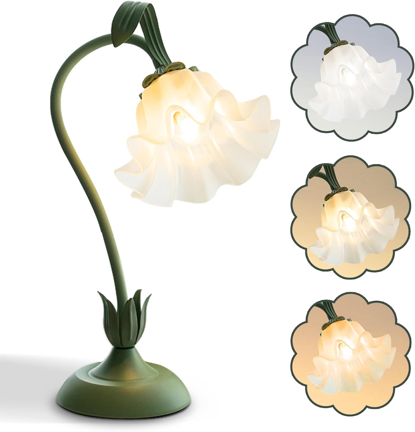 Blumenförmige Tischleuchte – Led-leselampe – Nachttischlampe – Retro-nachtlicht Mit Blumenmotiv – 3 Farbeinstellungen – Nachttischdekoration – Beleuchtung
