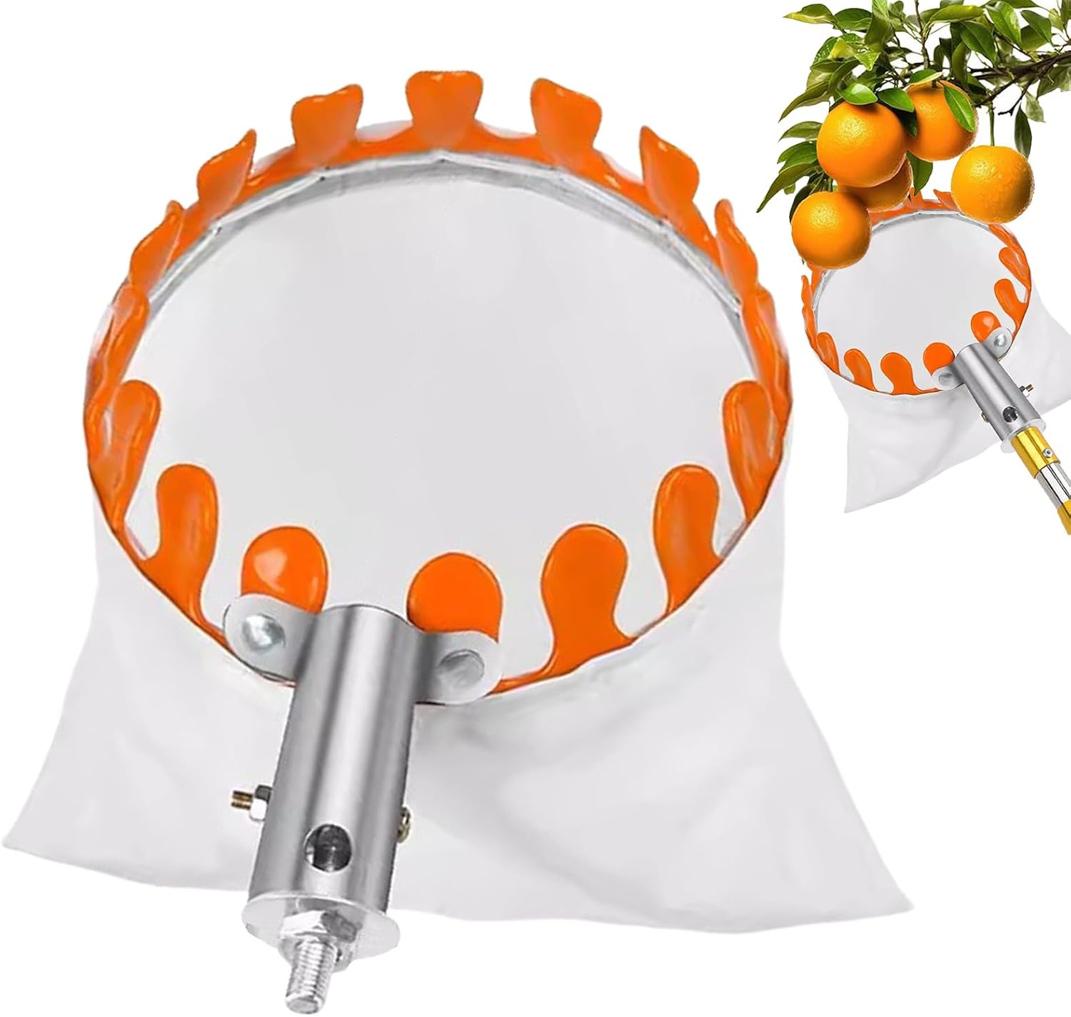 Obstpflücker Aus Metall Mit Nylontasche, Apfelpflücker, Tragbarer Obstpflücker, Gartenzubehör Zur Apfelernte, Ø 15 Cm