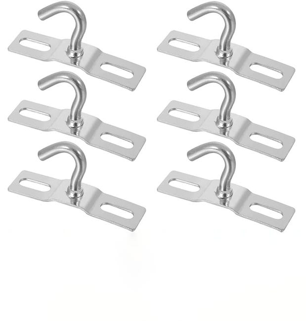 6-teiliges Deckenleuchtenhaken-set Mit Robustem Edelstahlfuß Und Schrauben Zum Aufhängen Von Leuchten, Pflanzen Und Körben.