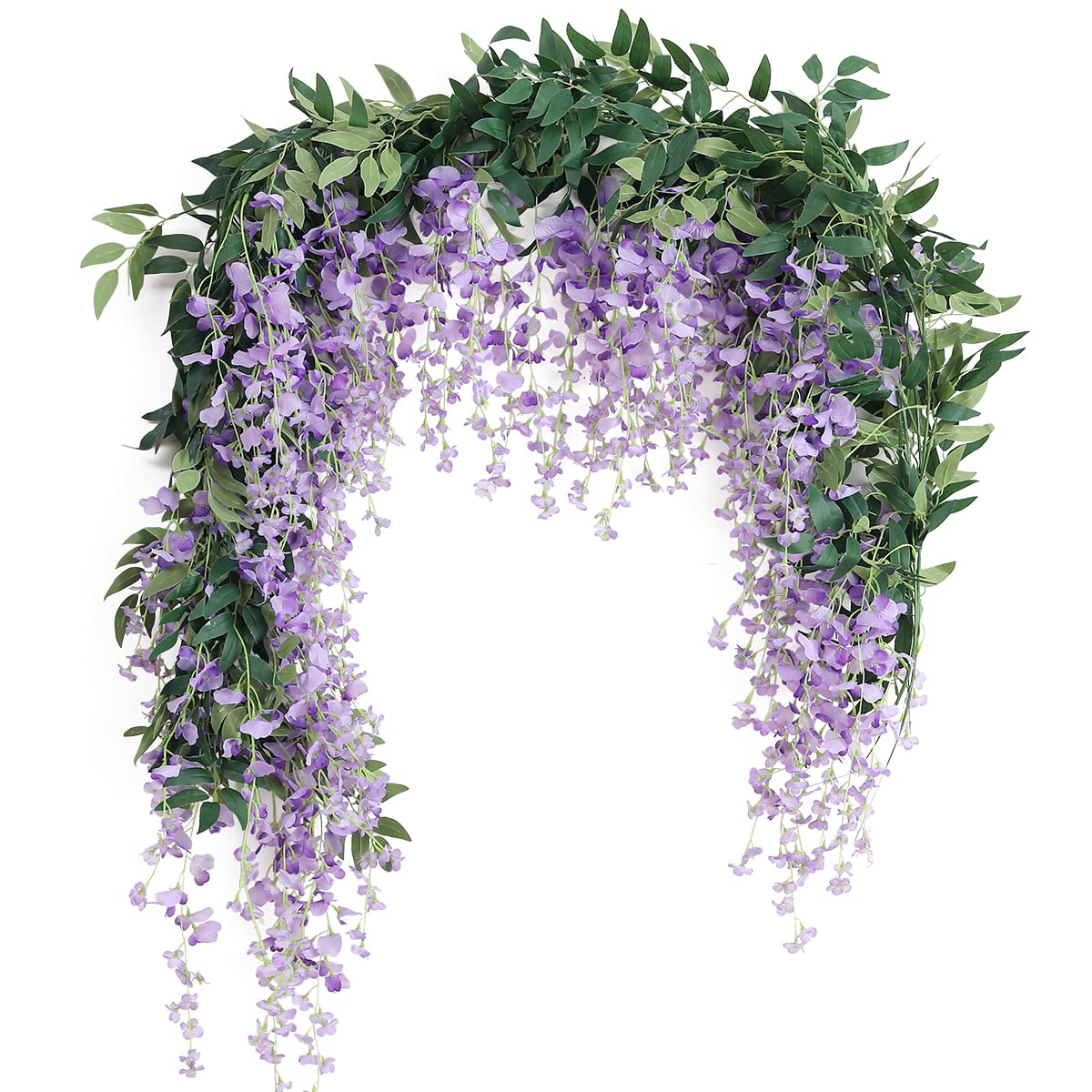 Künstlicher Glyzinienkranz (2,13 M) Mit Künstlichen Blumen, Geeignet Für Die Innen- Und Außendekoration, Z. B. Für Hochzeiten, Wände Und Schlafzimmer.