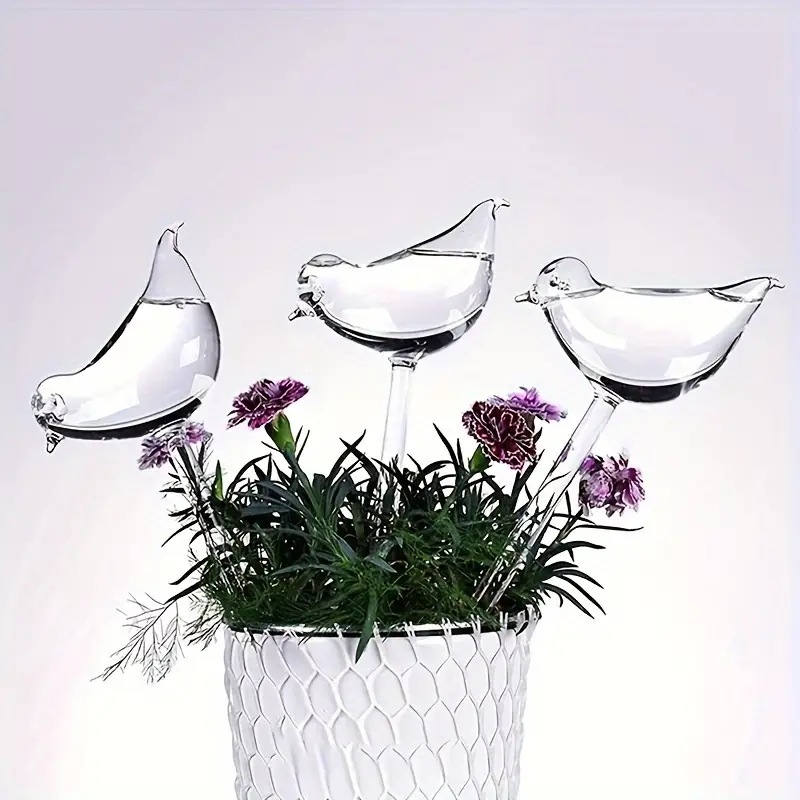 Bewässerungskugeln Aus Glas – Selbstbewässernd – Vogelförmig – Bewässerungseinsätze Für Pflanzgefäße – Pflanzenbewässerungsvorrichtungen – 3-teilig