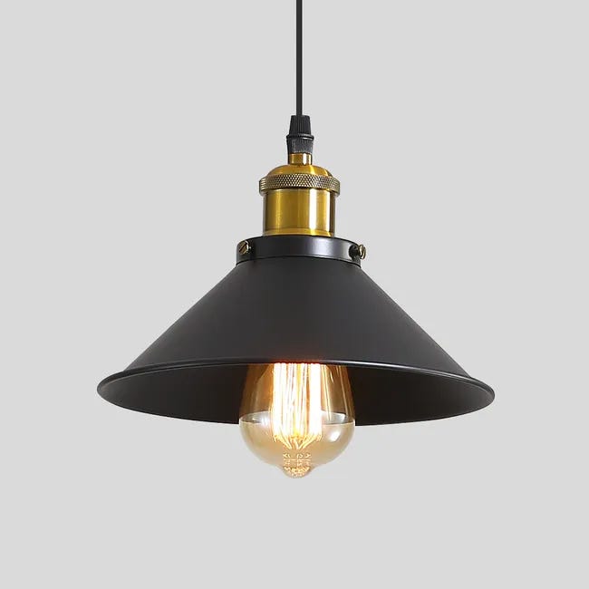 Pendelleuchte Aus Metall Im Industriestil, Deckenleuchte, Inselleuchte Mit Leuchtmittel, 3000 K Warmweißes Licht, Höhenverstellbar, 22 Cm Durchmesser