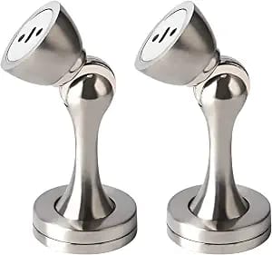 2er-pack Magnetische Türstopper Aus Edelstahl, Robuste Türhalter Zur Wand-/bodenmontage (silber)
