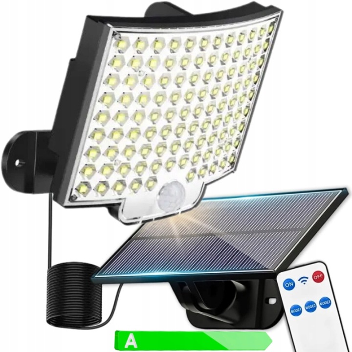 Led-solarleuchte Mit Separatem Panel, Fernbedienung Und Dämmerungssensor.