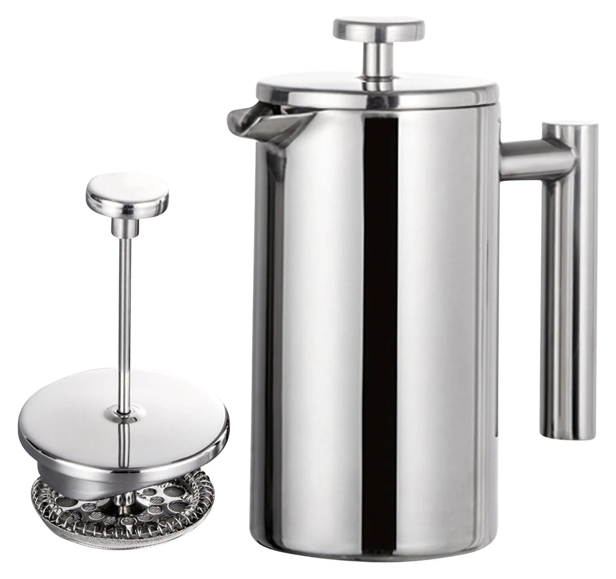 1000 Ml French-press-kaffeebereiter, Edelstahl, Doppelwandig Isolierter Filterkaffeebereiter