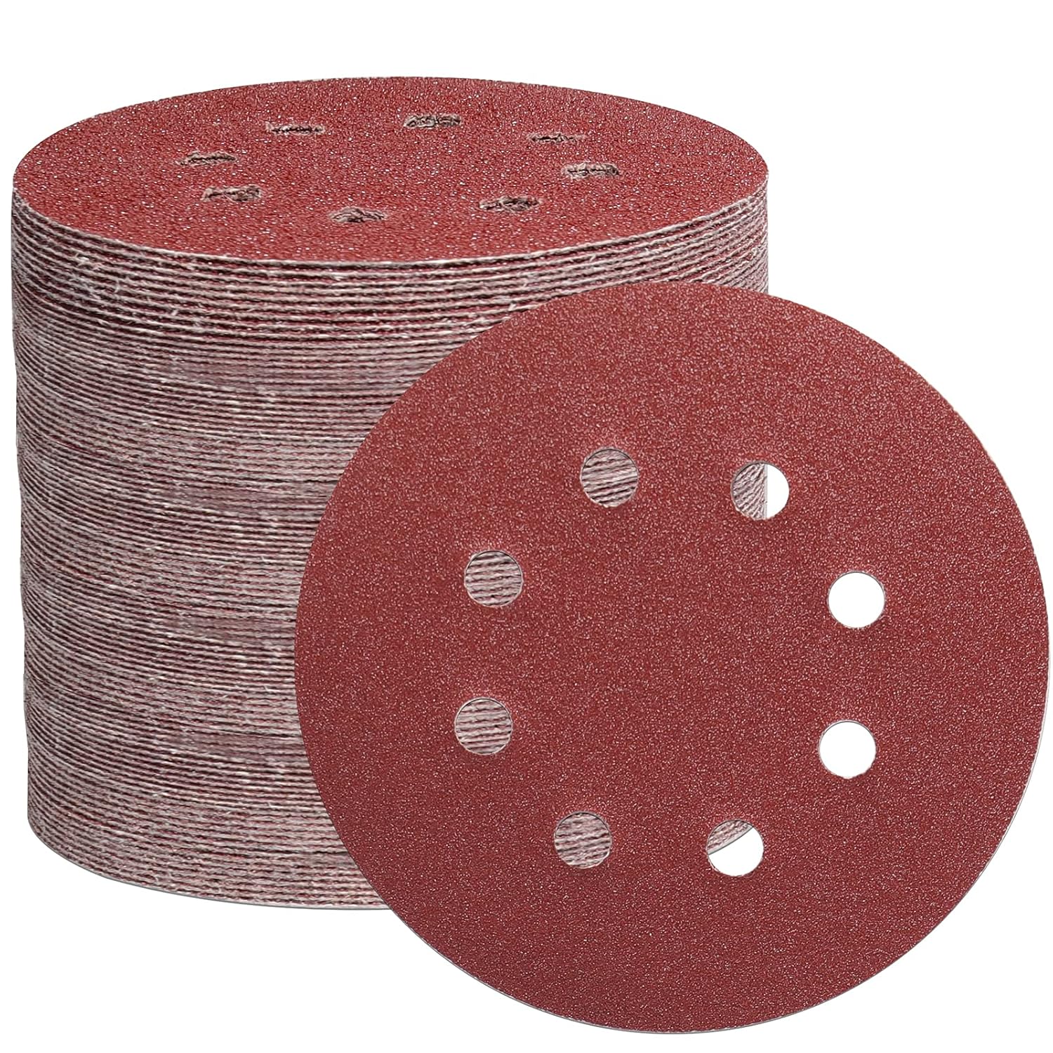 105 Stück 125 Mm Haken, Professionelle 125 Mm Runde Schleifscheiben Mit 8 Löchern Für Exzenterschleifer (mit Körnungen 40/60/100/150/240/320/600)