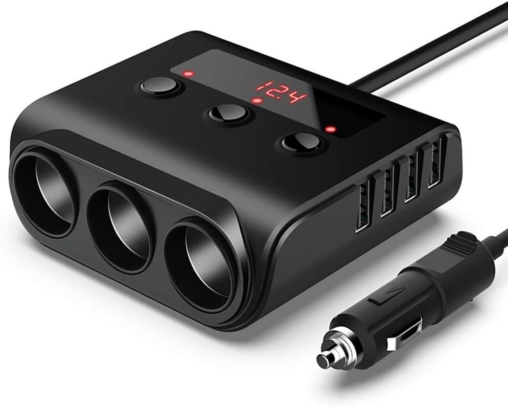 4-port Usb-schnellladegerät Fürs Auto, Mehrfachsteckdosen-netzteil Für 12v/24v Fahrzeuge, Lkws Und Pkw (schwarz)