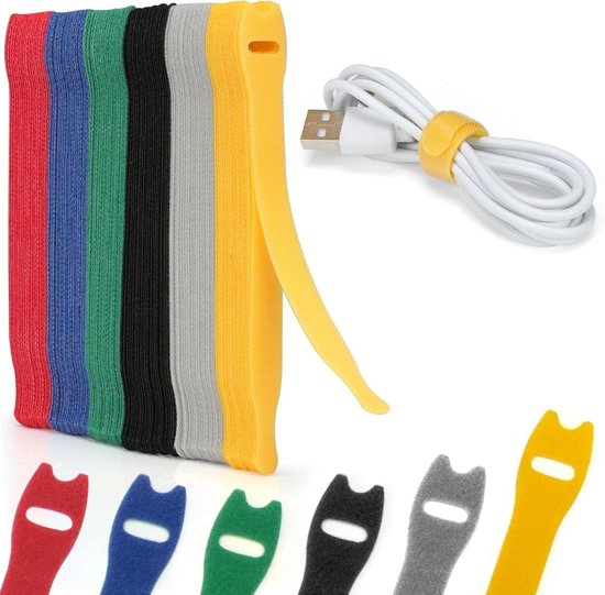 Kabelbinder – 150 Mm X 12 Mm – 120 Stück – Wiederverwendbare Und Verstellbare Klettstreifen – Für Ordentliches Kabelmanagement Im Büro Und Zu Hause – 6 Farben