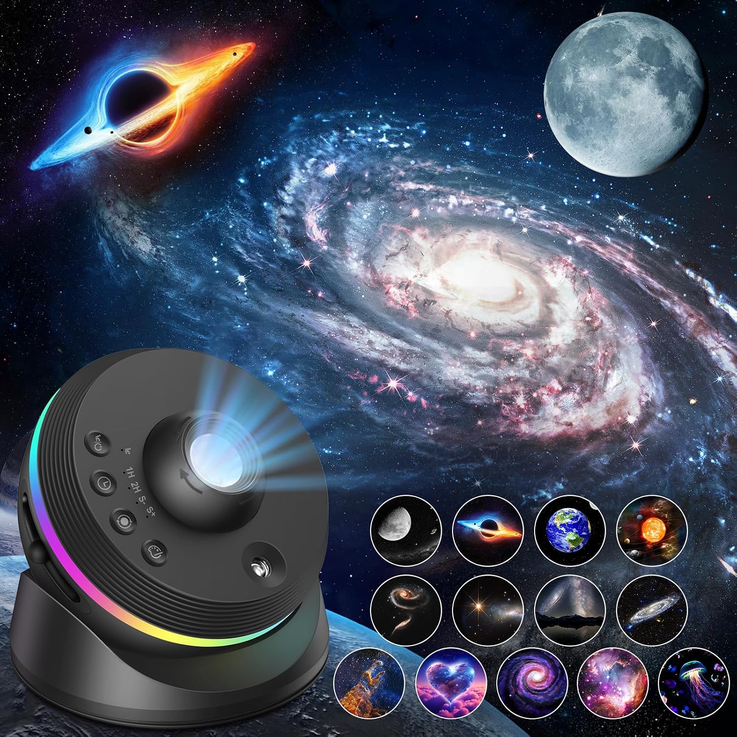 Galaxy Star Projector – 13-in-1 Planetariumsprojektor, Deckenleuchte Mit Nebeln Und Sternenhimmel, Nachtlicht Mit Lichtleiste Und Dynamischem Meteoreffekt