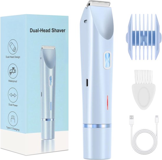 Doppelkopf-haarentfernungsgerät, Trimmer, Geeignet Für Frauen, Haarschneider, Haarentfernungsgerät, 2-in-1-elektrorasierer, 1 Stück (himmelblau)