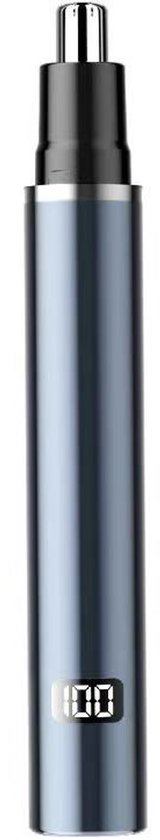 Elektrischer Nasenhaartrimmer – Wiederaufladbarer Nasentrimmer – Nasenreiniger – Ohrhaartrimmer – Lcd-display – Unisex – Blau – Aluminiumlegierung/abs