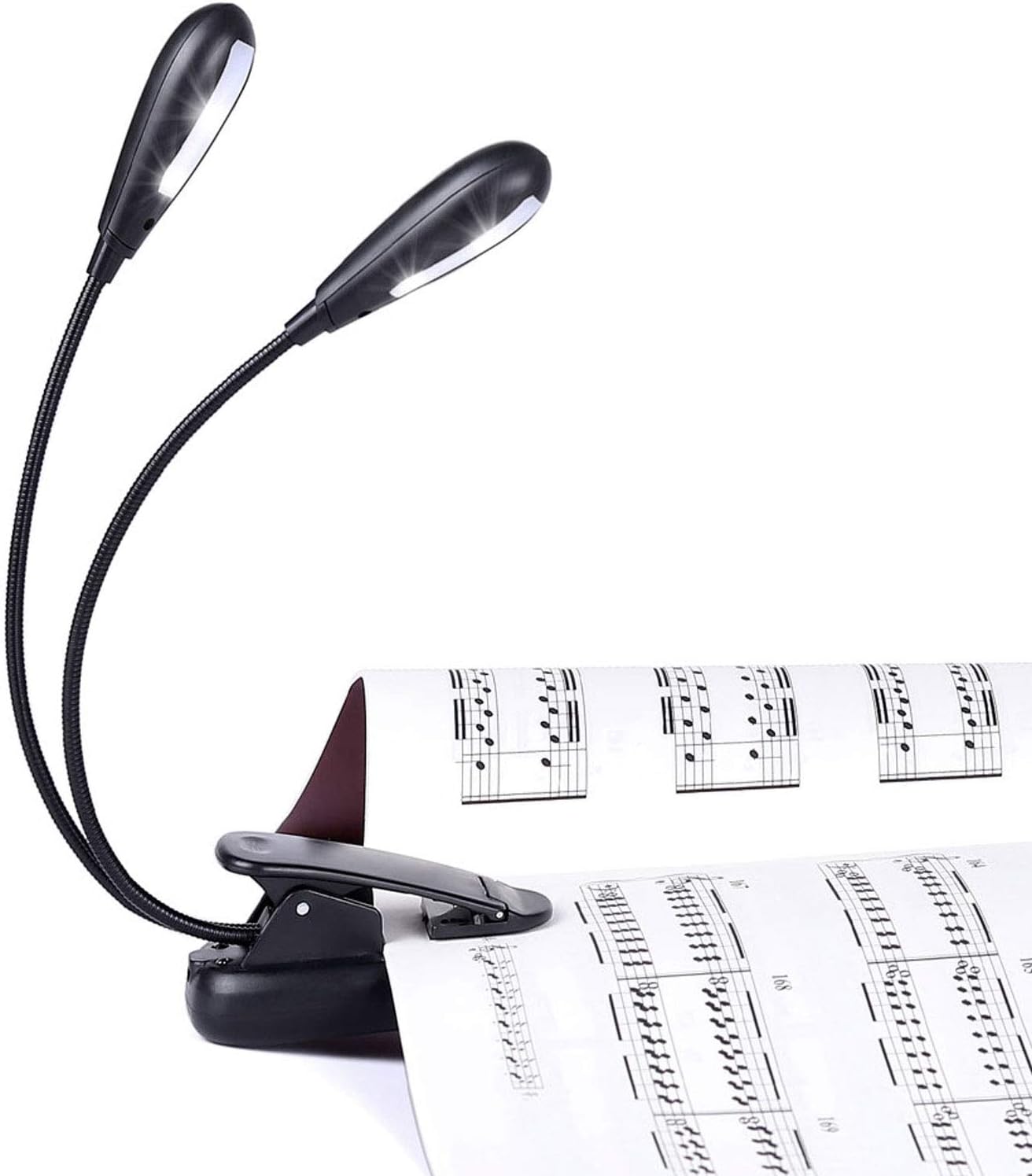 Leselampe – Buchlampe – Notenpultlampe – Klemmleuchte Für Klavier – 8 Leds – 360° Flexibler Hals – Flimmerfreies Licht – Wiederaufladbar Über Usb