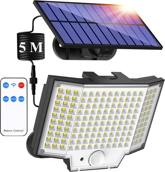 1 Stück 2000 Lm Ip65 Solar-außenleuchte Mit Bewegungsmelder, 270° Abstrahlwinkel, 3 Modi, Wandprojektor-scheinwerfer Für Den Garten