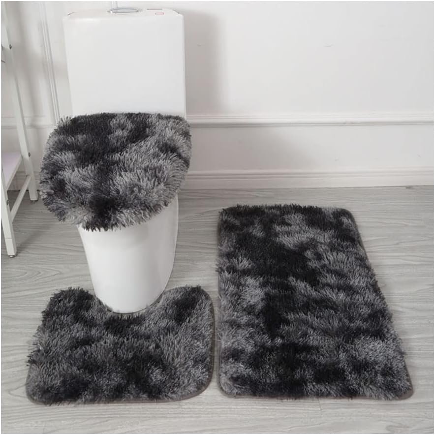 3-teiliges Badezimmer-set, Bestehend Aus Badematte, Konturmatte Und Wc-sitzbezug, Ultraweiche, Saugfähige Und Rutschfeste Mikrofaser-badematte Mit Pvc-noppen