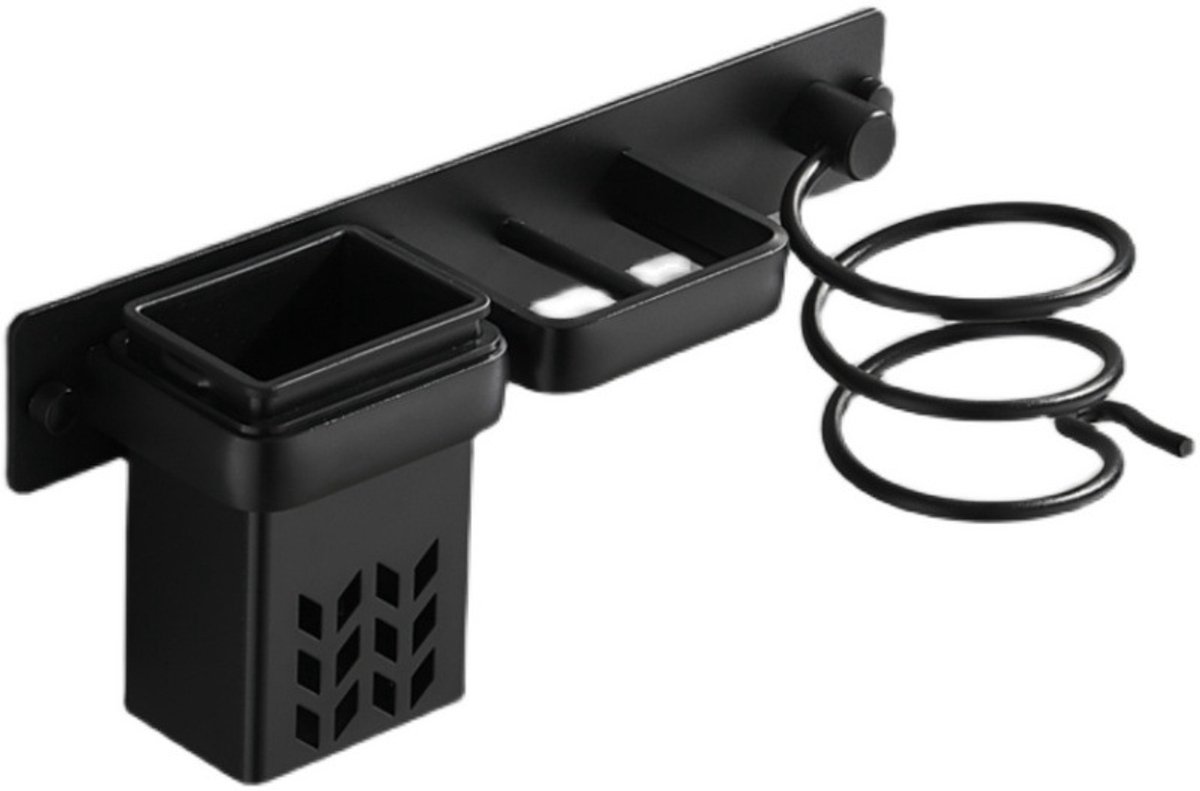 Haartrocknerhalterung – Wandhalterung Für Haartrockner – Universal – Wandmontage – Metall – Badezimmeraccessoires – Schwarz – Organizer Für Ihren Haartrockner Und Mehr
