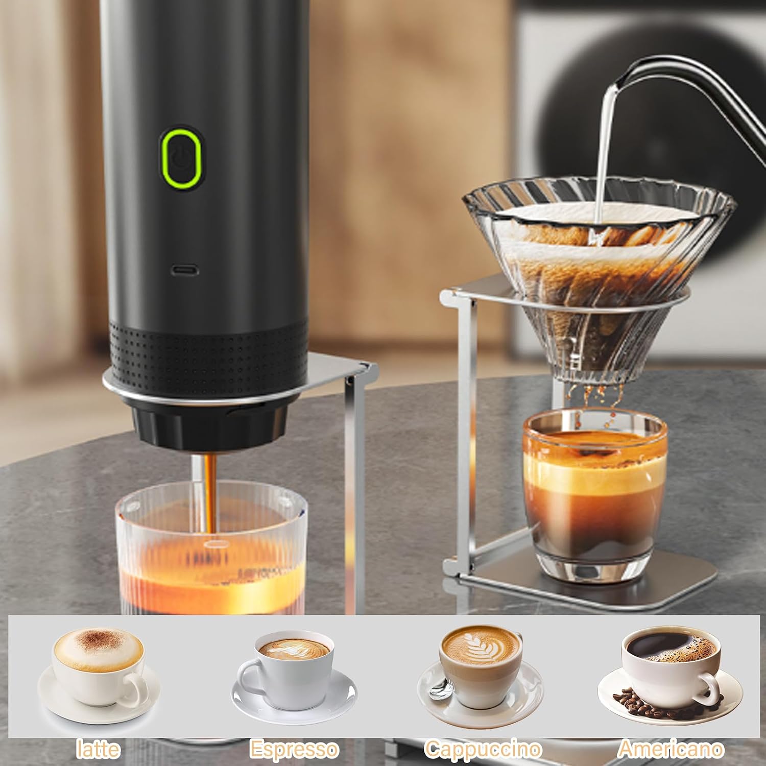 Tragbare Espressomaschine, 3-in-1 Mini-kaffeemaschine Mit Akku