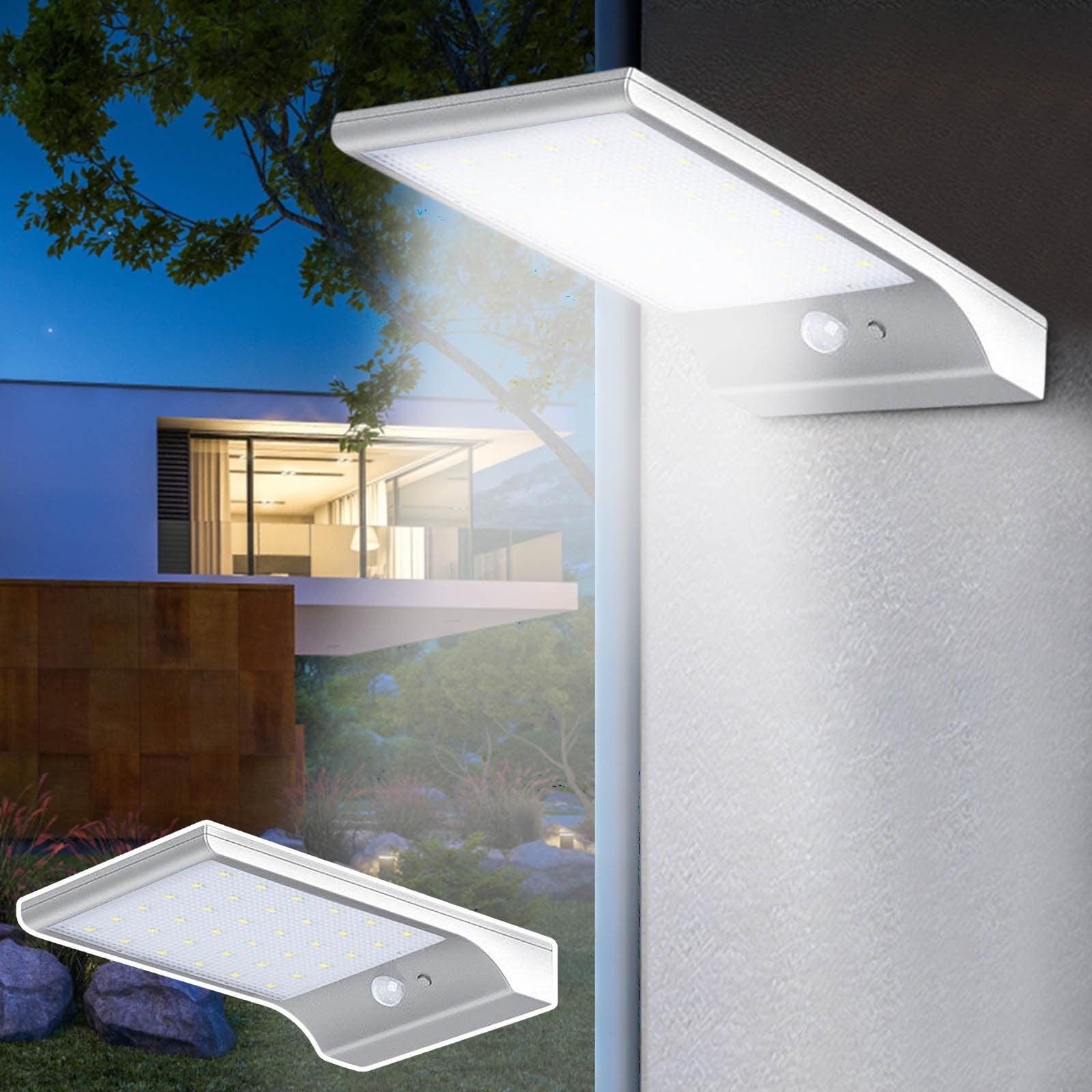 36-led-solarwandleuchte – Sicherheitsbeleuchtung Für Terrasse Und Garage – Wasserdicht – Bewegungsmelder-nachtlicht – Für Veranda, Garten Und Wege – Langlebig
