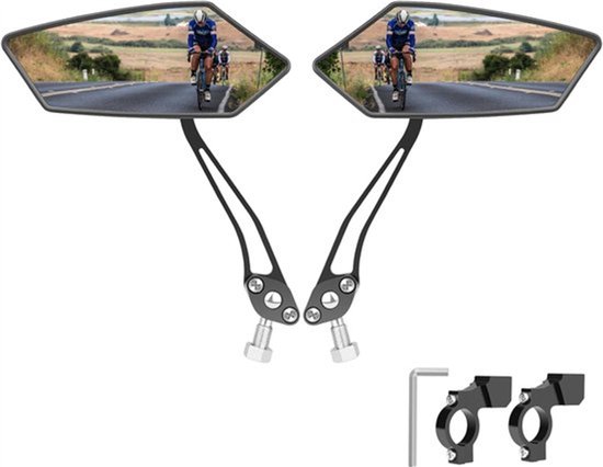 Fahrrad-rückspiegel, 2er-pack, 360° Verstellbar, 15,5 Cm Hd-spiegel, Stoßfest, Für Fahrräder, E-bikes, Roller, Passend Für Lenker Mit 22-25 Mm Durchmesser