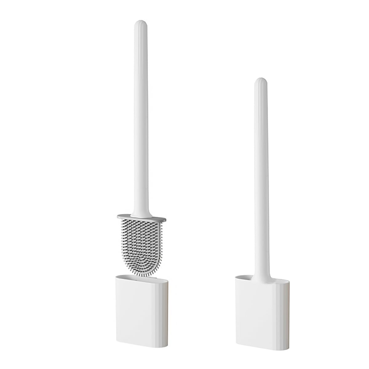 Silikon-wc-bürste, Schnelltrocknender Halter – Flache Silikon-wc-bürste, Flexibler Bürstenkopf Für Gründliche Reinigung, Tropfschutz