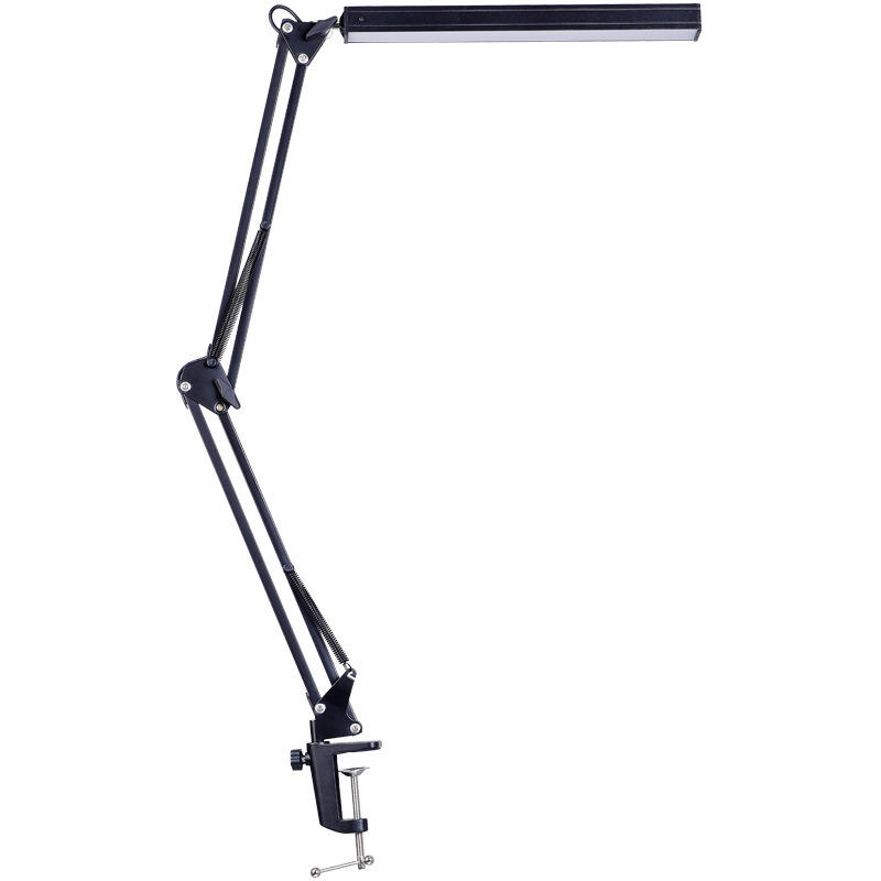 Led-schreibtischlampe – Augenschonend – Verstellbarer, Drehbarer Lampenarm – Mit Klemme – 3 Farbmodi – 10 Helligkeitsstufen – 12 Watt – Schwarze Schreibtischlampe