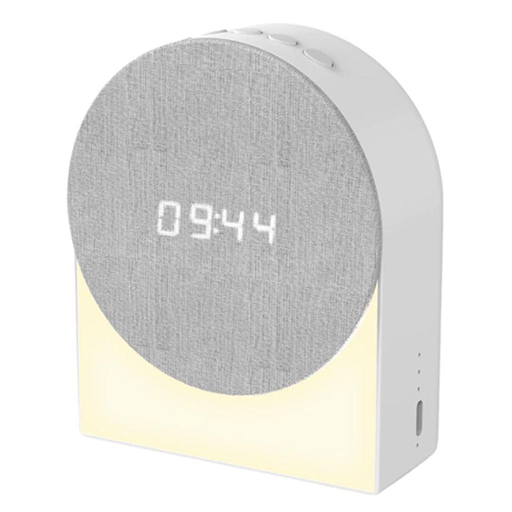 Digitaler Wecker, 1200mah Bluetooth-lautsprecher Mit Nachtlicht, 3 Lichtmodi, 30/60/90-minuten-timer, 6 Schlafgeräusche, Typ-c-ladeanschluss.