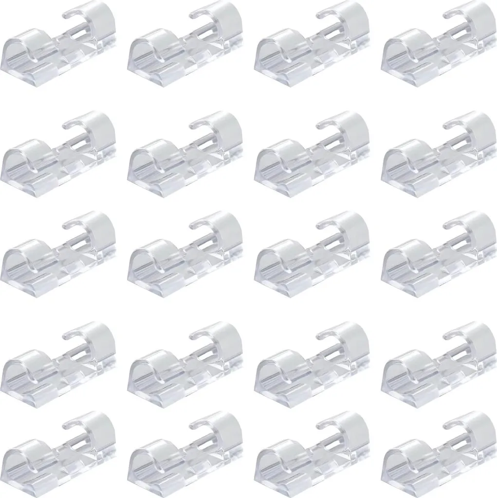 40 Selbstklebende Kabelclips, Transparente Kabelclips, Zur Kabelorganisation, Robust Und Langlebig, Runde Kabelhalter Mit Klebebefestigung