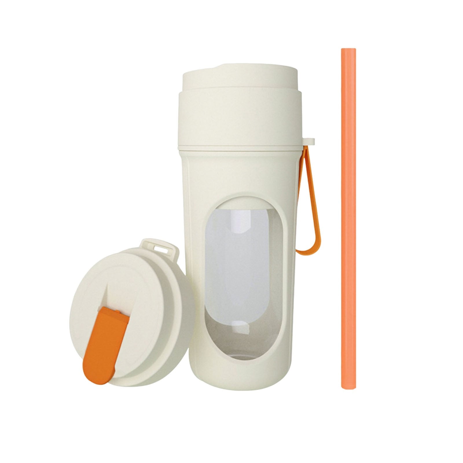 Tragbarer, Wiederaufladbarer Mini-standmixer Mit Doppeldeckel, Reise-entsafter, 4000 Mah, Geeignet Für Familie Und Reisen (orange)