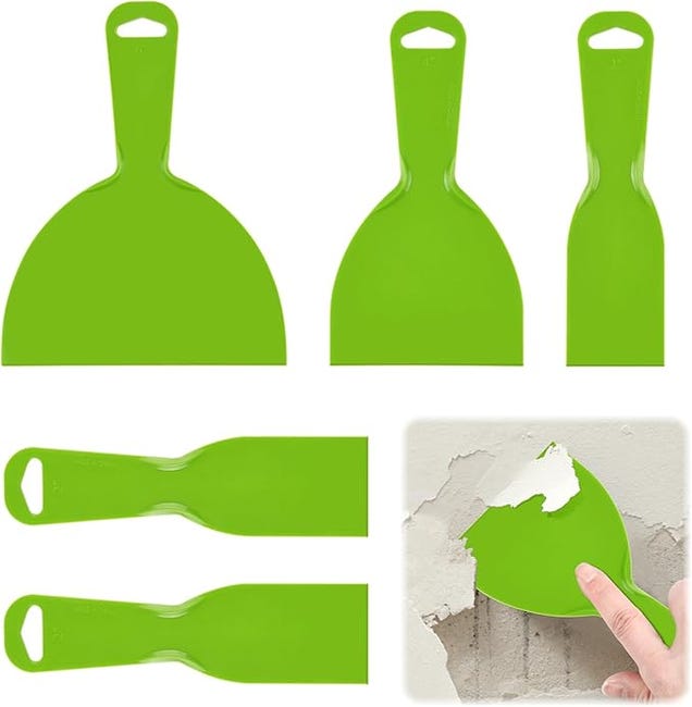 5-teiliges Spachtelset, Farbschaber-werkzeuge Zum Entfernen Von Etiketten, Klebstoff, Farbe Und Aufklebern.